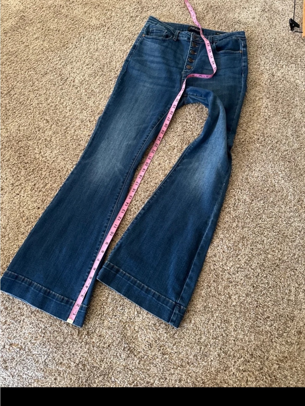 Judy Blue High-Rise 5 Button Fly Wide Leg Trouser Flare Jeans 88491 Size 11/30 - Picture 11 of 12
